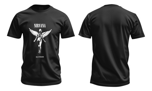 Playera Rock Niirvana In Uteroo Banda De Rock Negra