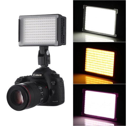 Profesional 170 Led Video Luz Lámpara Panel 14w Regulable Pa