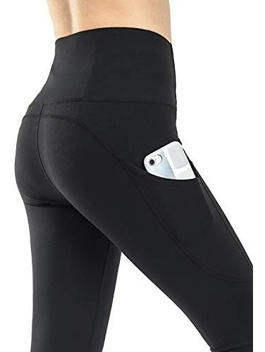 Leggings De Yoga De Cintura Alta Con 3 Bolsillos Para Contro