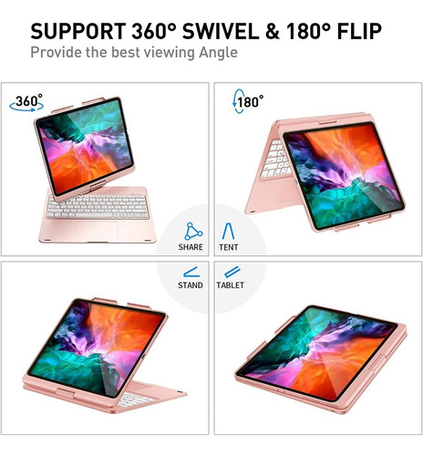 Estuche Case iPad 12.9 Con Teclado 2020/2018 Panel Táctil