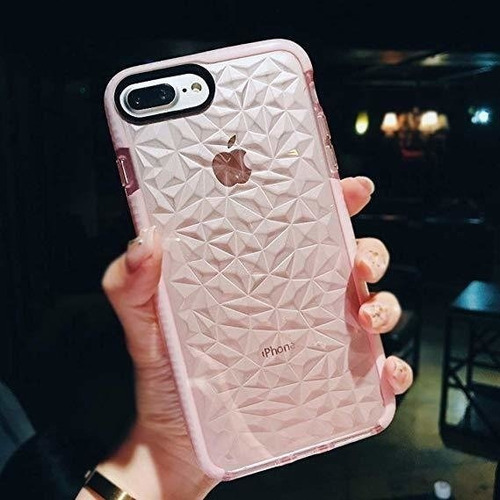 Funda Transp Acabado Diamante Para iPhone 7 Plus Y 8 Plus