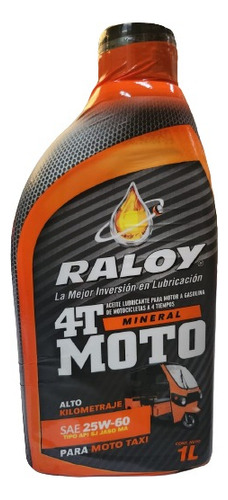 Aceite Moto Mototaxi Motoneta Alto Kilometraje 25w60 Litro