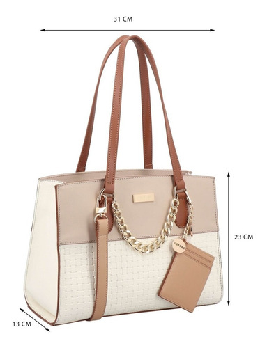 Bolsa Satchel Westies Hbfanakalo7we Color Blanco/Multicolor Diseño de la tela Liso