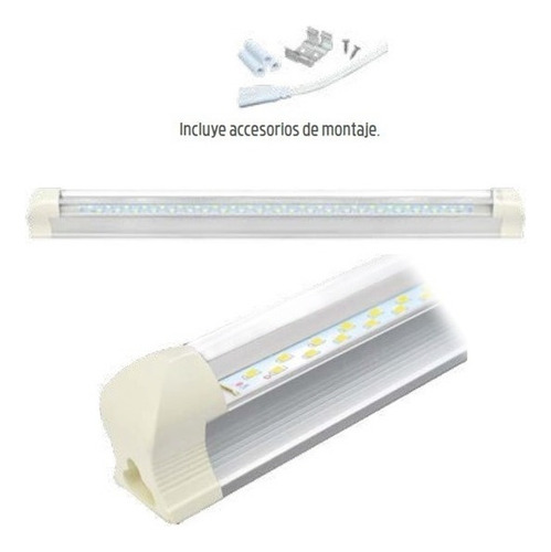 Luminario Con Base Aluminio Doble Linea Led Transparente 24w Color Blanco
