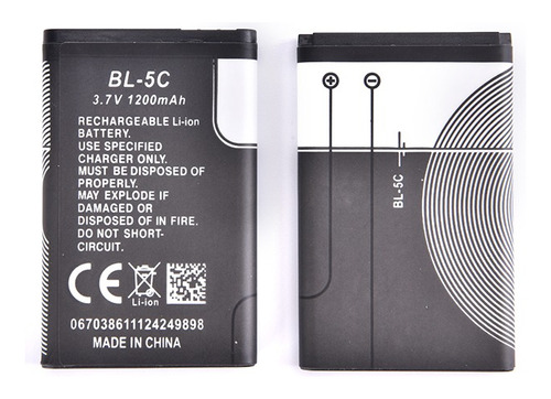 Bateria Pila 3,7 V 1020mah De Polímero De Litio  Nokia Bl-5c