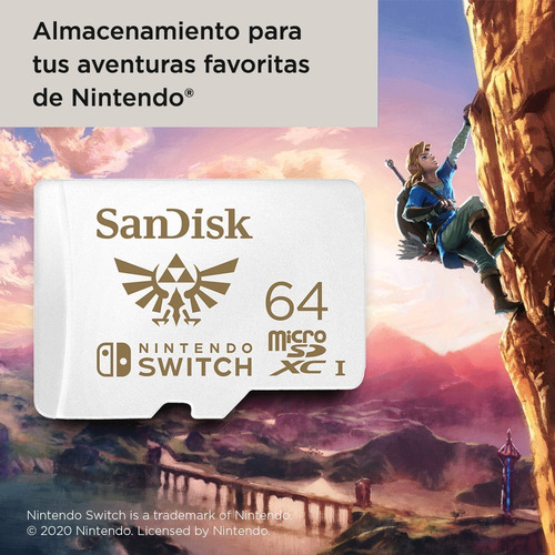 Imagen 4 de 6 de Micro Sd 64gb Sandisk Memoria Oficial Nintendo Switch