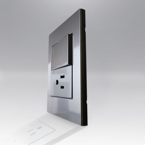 Placa Contacto Sencillo Y Apagador De 1 Interruptor 3 Vias 90-277vca Acero Inoxidable Gris 77x124mm Artlite Apl-105 Paquete 50 Piezas