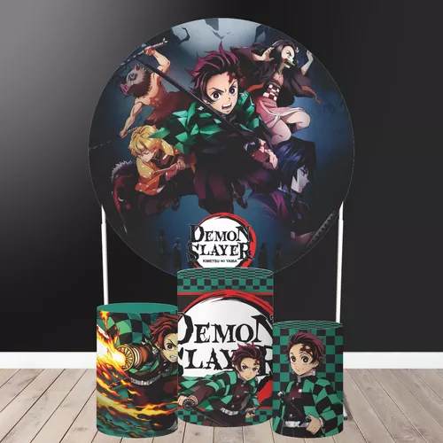 Trio Capa Cilindro 3d Festa Veste Fácil Tecido Demon Slayer