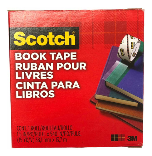 Cinta Refuerzo De Libros 3m Scotch Book Tape 38mm X 13.7m