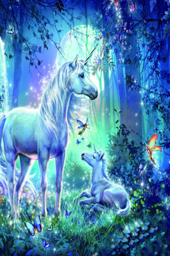 Libro En Inglés: Magical Blue Unicorn 6 X 9 Inch Lined Journ