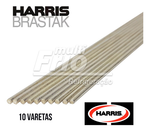 10 Varetas Solda Foscoper Brastak Harris Bt 470 2,40mm 46cm