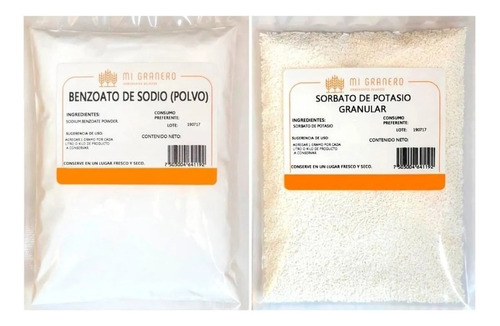 Benzoato De Sodio Y Sorbato De Potasio 250g C/u  Granel 