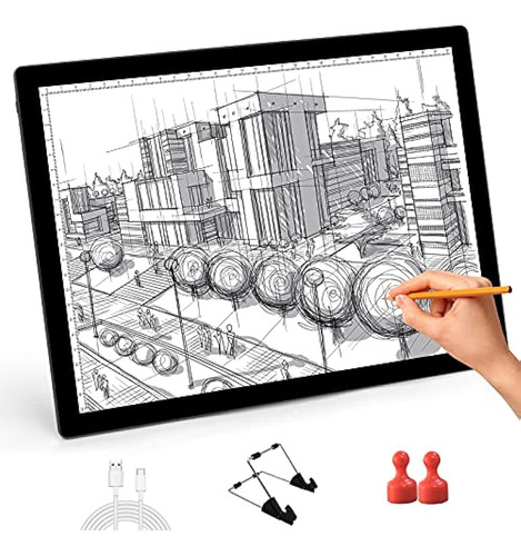 Caja De Luz Led A4 Recargable Para Trazar 5 Niveles Tablero 