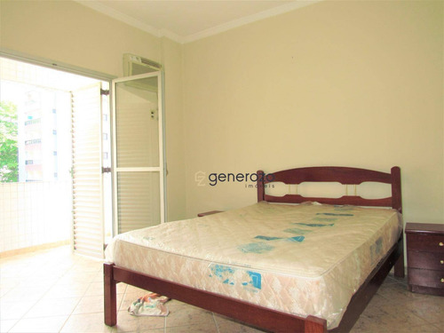 Apartamento À Venda Na Praia Das Astúrias, 02 Dormitórios, Com Sacada E Garagem - Ap0374