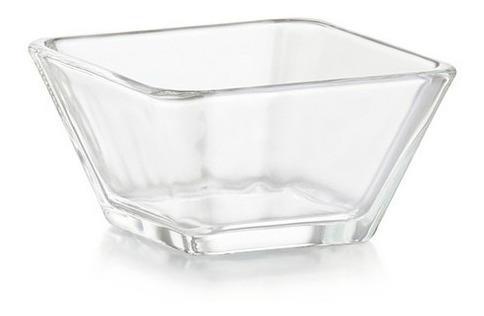 5 Plato Tazón Cuadrado Sopero Vidrio 14 Cm X 6.3 Cm Crisa