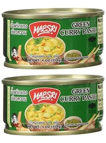 Maesri Verde Tailandés Pasta De Curry - 4 Oz X 2 Latas