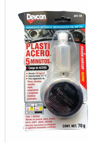 Plastiacero Automotriz Negro Devcon Sr1 Secado Rápido 