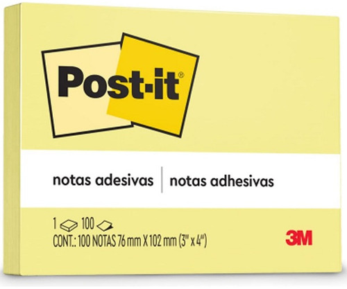 Post-it Amarelo 76mm X 102mm 100 Folhas 3m