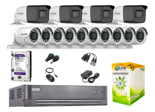 Cámaras Seguridad Exterior Kit 14 Varifocal Full Hd + 2tb Wd