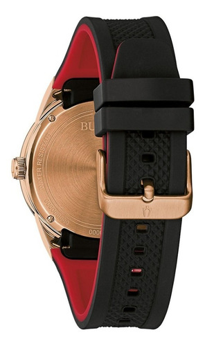 Imagen 3 de 4 de Reloj Bulova Caballero Silicona 97c111 Combinado Caja Rosé