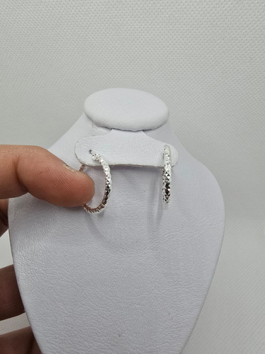 Arracada Arete Plata 925 Diamantado 2.0cm Diam