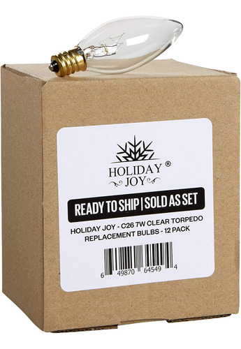 Holiday Joy - Crystal Clear Torpedo Tip Candelabra Replaceme