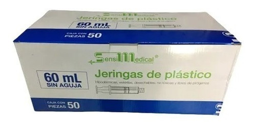 Jeringa Sensimedical 60ml Sin Aguja Caja Con 50 Pzs 