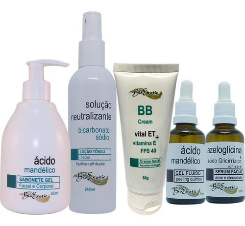 Kit Peeling Facial Com Ácido Mandélico Bioexotic