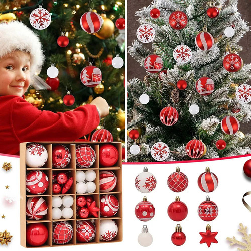 42 Piezas De Adornos De Bolas De Navidad, Decoración Para Ár