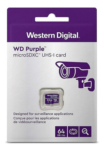 Imagen 2 de 4 de Tarjeta Micro Sdxc Western Digital Purple 64gb Clase 10