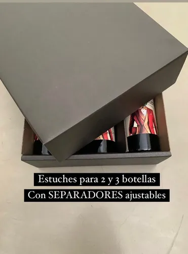 40 Caja De Cartón Negra Ecommerce Para 3 Botellas 34x28x10cm