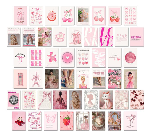 50 Unidades De Tinta Rosa Tranmin Para Colagem De Parede, Ki