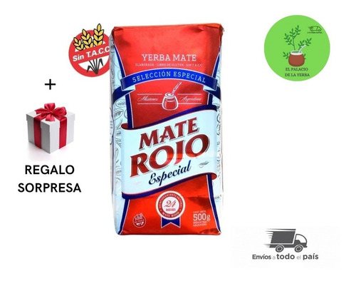 Yerba Mate Rojo Especial X 10u De 1/2kg + Regalo Sorpresa