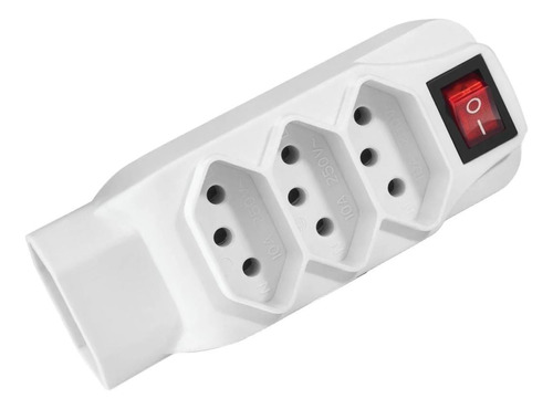 Adaptador Benjamim 4 Tomadas 3 Pinos - Branco