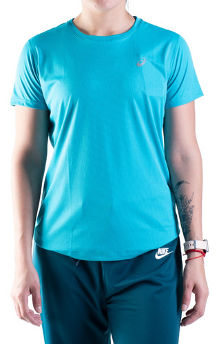 Playera Asics Mujer Dama Deportiva Running Silver Top