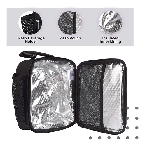Bolsa De Almuerzo Aislante Con Soporte Para Botellas De Agua