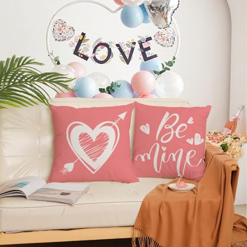 Juego De 4 Fundas De Almohada De 56 X 56 Cm, Diseño Corazón