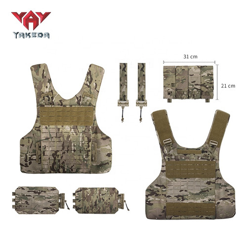 Yakeda Camouflage 500d Nylon 66 Chaleco Tactico Combat Molle