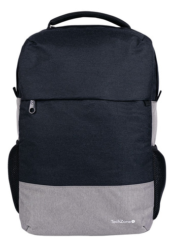 Backpack Techzone Strong Porta Laptop 15.6 Pulgadas Gris Diseño de la tela Liso