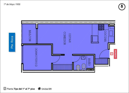 Imagen 2 de 15 de Pte. Roca 1300- Departamento De Un Dormitorio En Venta - Rosario.