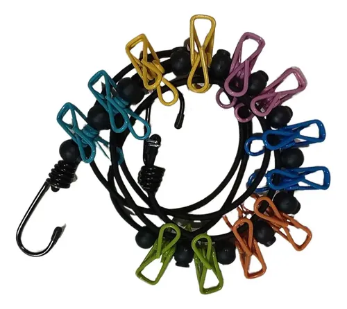 Tendedero Retráctil Portátil Con 16 Clips - Ideal Para Viajes Y Camping