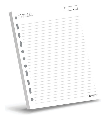 Refil Caderno Argolado Fichario Colegial Merci 80 Fls 90g