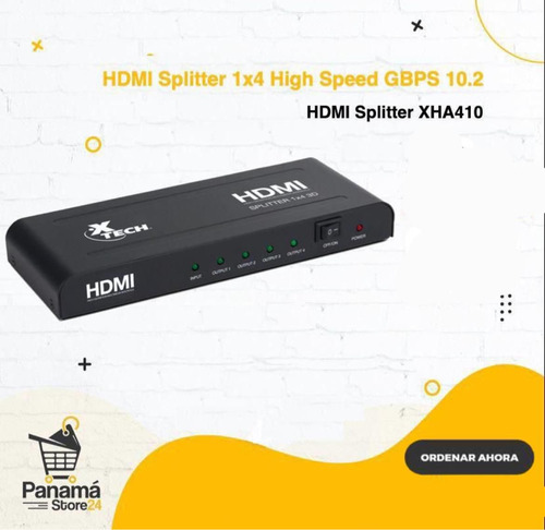 Splitter 1x4, High Speed Gbps 10.2 Marca: Hdmi Dd414a