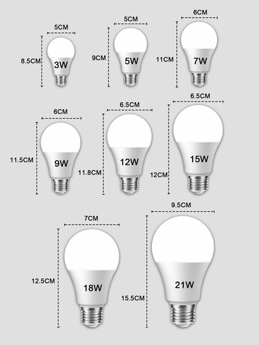 5w Foco Ahorrador Led De Luz Blanca E27/110v Pack De 6 Blanco Frío