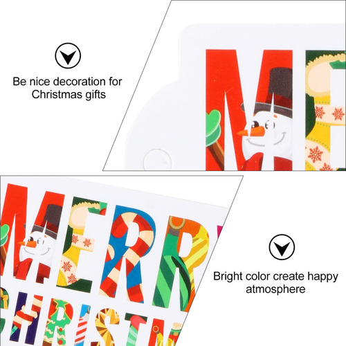 Imagem 3 de 8 de 2 Conjuntos Feliz Natal Diy Etiquetas Etiquetas Papel De Emb