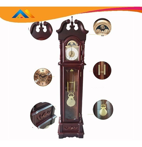 Reloj Antiguo Péndulo De Abuelo De Pie De Piso