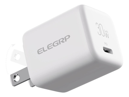 Elegrp Cubo De Carga Usb C Gan De 30 W, Suministro De Energi