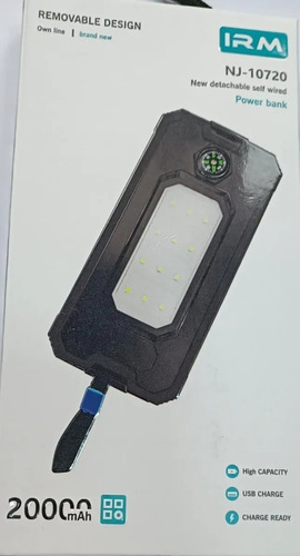 Imagen 4 de 10 de Bateria Portatil Externa 20.000 Mah 2 Usb Solar Powerbank