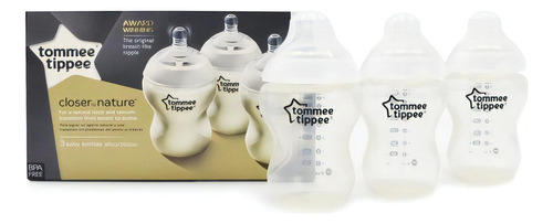 3 Biberones Mamila Tommee Tippee Closer To Nature 260ml Blanco Closer To Nature Original Anticolico