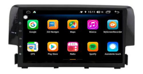 Stereo Multimedia Android Gps Honda Civic 2016/2019